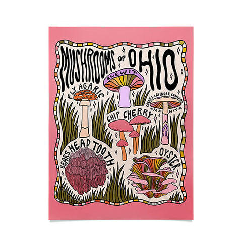 Doodle By Meg Mushrooms of Ohio Poster