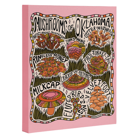 Doodle By Meg Mushrooms of Oklahoma Art Canvas