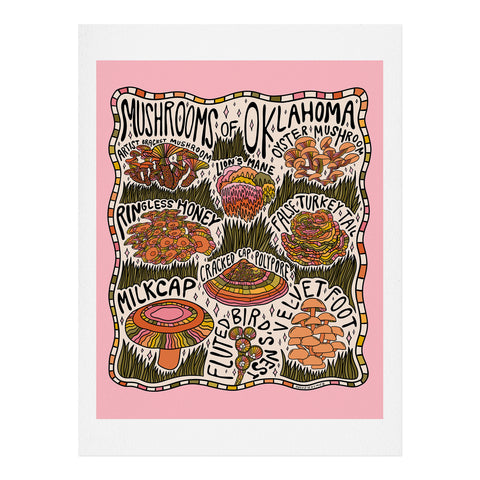Doodle By Meg Mushrooms of Oklahoma Art Print