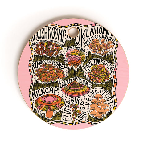 Doodle By Meg Mushrooms of Oklahoma Cutting Board Round