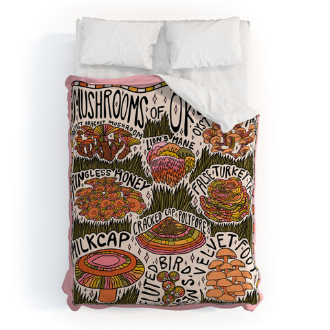 Doodle By Meg Mushrooms of Oklahoma Duvet Cover