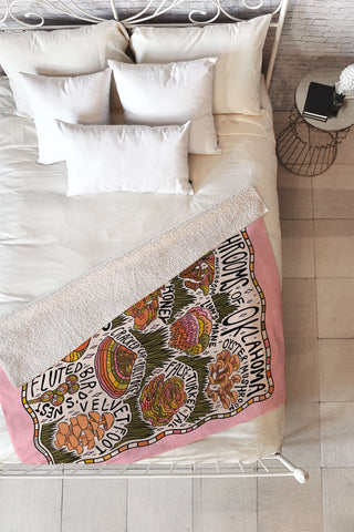 Doodle By Meg Mushrooms of Oklahoma Fleece Throw Blanket