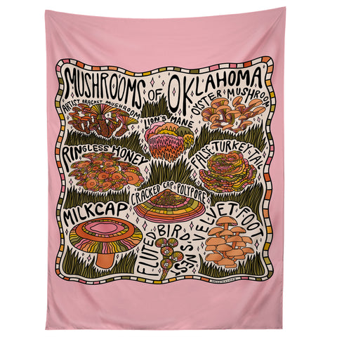Doodle By Meg Mushrooms of Oklahoma Tapestry