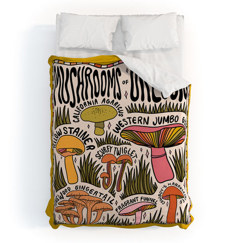 Doodle By Meg Mushrooms of Oregon Duvet Cover