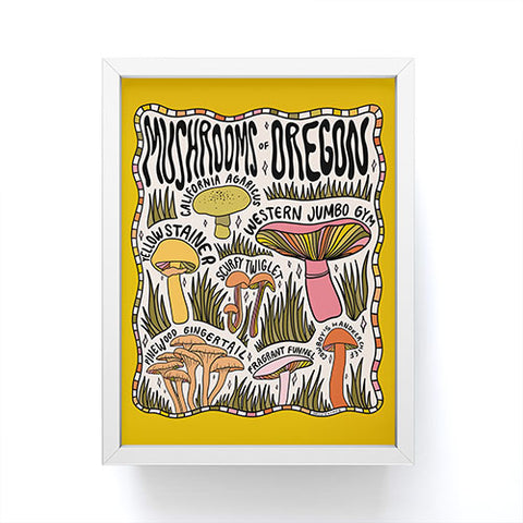 Doodle By Meg Mushrooms of Oregon Framed Mini Art Print