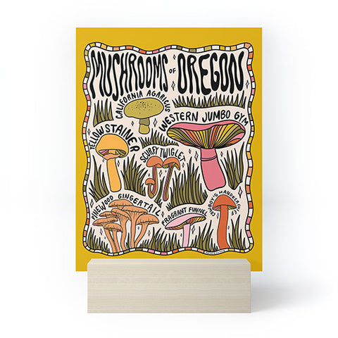 Doodle By Meg Mushrooms of Oregon Mini Art Print