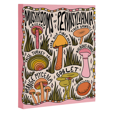Doodle By Meg Mushrooms of Pennsylvania Art Canvas
