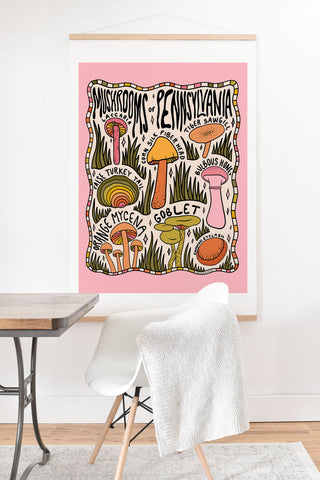 Doodle By Meg Mushrooms of Pennsylvania Art Print And Hanger