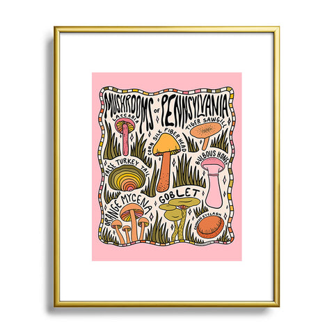 Doodle By Meg Mushrooms of Pennsylvania Metal Framed Art Print