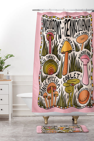 Doodle By Meg Mushrooms of Pennsylvania Shower Curtain And Mat