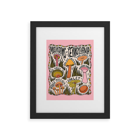 Doodle By Meg Mushrooms of Pennsylvania Framed Art Print