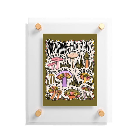 Doodle By Meg Mushrooms of Rhode Island Floating Acrylic Print