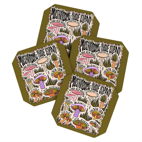 Doodle By Meg Mushrooms of Rhode Island Coaster Set