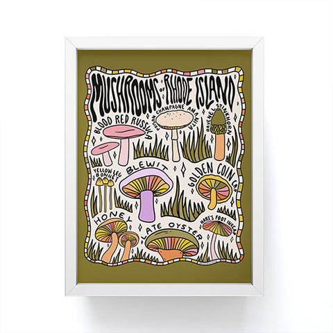 Doodle By Meg Mushrooms of Rhode Island Framed Mini Art Print