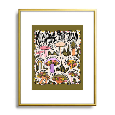 Doodle By Meg Mushrooms of Rhode Island Metal Framed Art Print