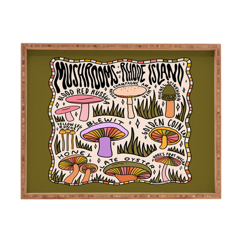 Doodle By Meg Mushrooms of Rhode Island Rectangular Tray