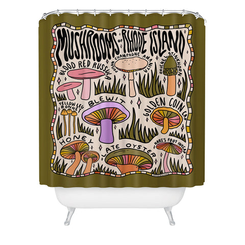 Doodle By Meg Mushrooms of Rhode Island Shower Curtain