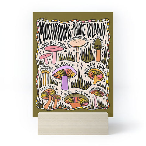 Doodle By Meg Mushrooms of Rhode Island Mini Art Print