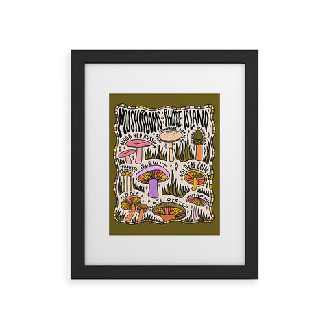 Doodle By Meg Mushrooms of Rhode Island Framed Art Print