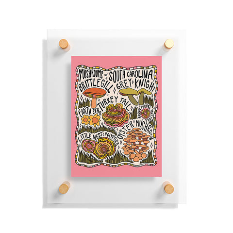 Doodle By Meg Mushrooms of South Carolina Floating Acrylic Print