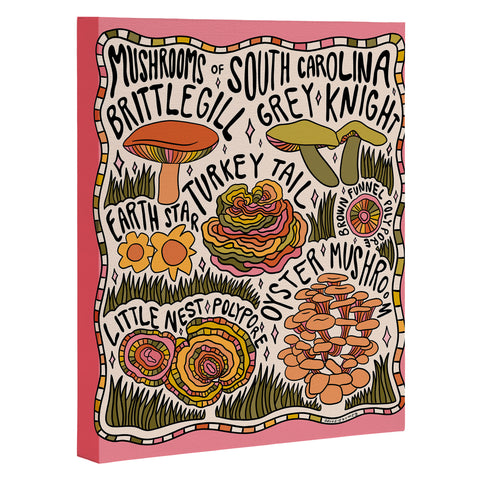 Doodle By Meg Mushrooms of South Carolina Art Canvas