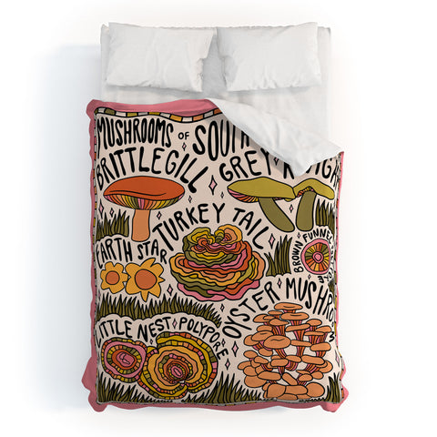 Doodle By Meg Mushrooms of South Carolina Duvet Cover