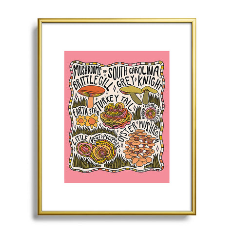 Doodle By Meg Mushrooms of South Carolina Metal Framed Art Print
