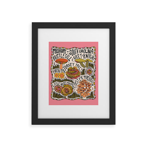 Doodle By Meg Mushrooms of South Carolina Framed Art Print