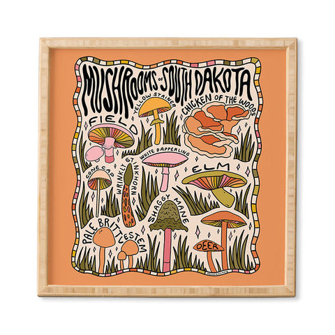 Doodle By Meg Mushrooms of South Dakota Framed Wall Art