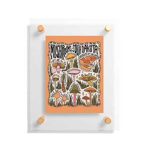 Doodle By Meg Mushrooms of South Dakota Floating Acrylic Print