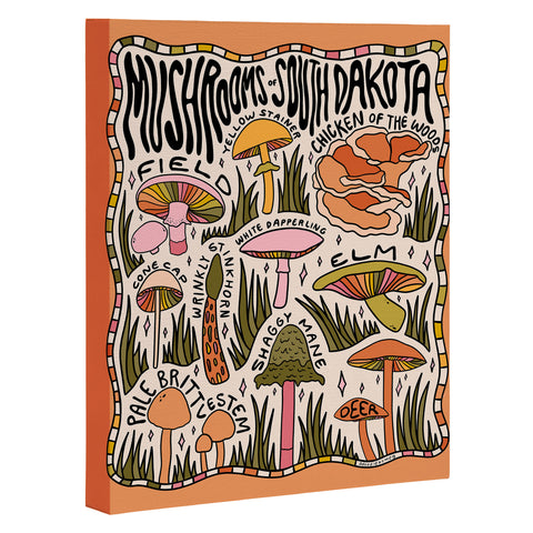 Doodle By Meg Mushrooms of South Dakota Art Canvas