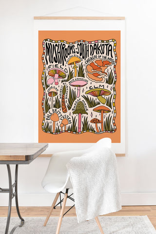 Doodle By Meg Mushrooms of South Dakota Art Print And Hanger