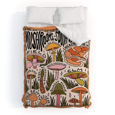 Doodle By Meg Mushrooms of South Dakota Duvet Cover