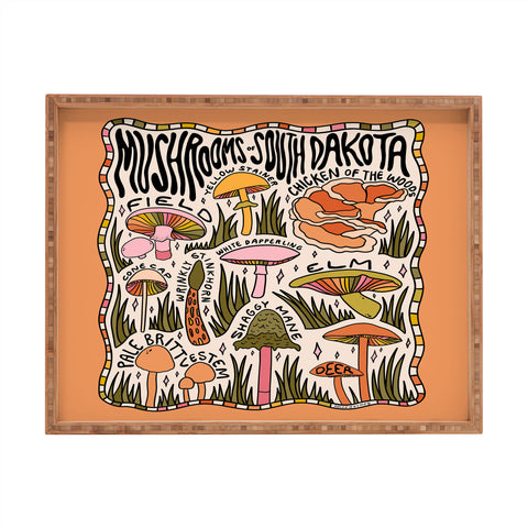 Doodle By Meg Mushrooms of South Dakota Rectangular Tray