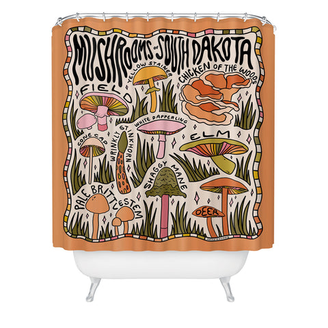 Doodle By Meg Mushrooms of South Dakota Shower Curtain