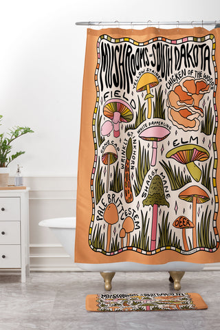 Doodle By Meg Mushrooms of South Dakota Shower Curtain And Mat