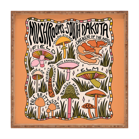 Doodle By Meg Mushrooms of South Dakota Square Tray