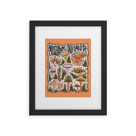 Doodle By Meg Mushrooms of South Dakota Framed Art Print