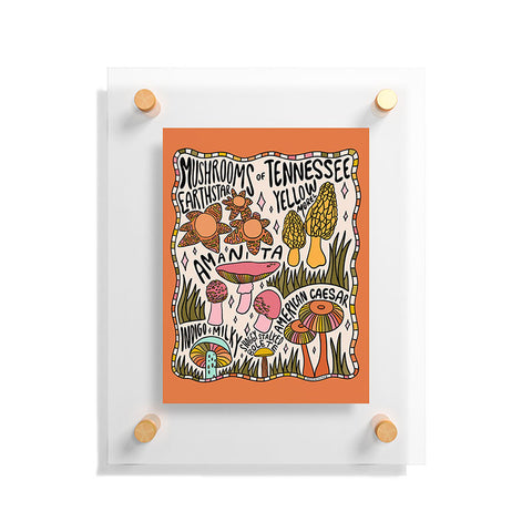 Doodle By Meg Mushrooms of Tennessee Floating Acrylic Print