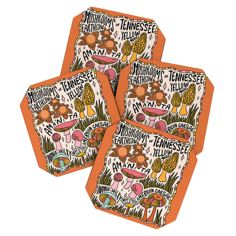 Doodle By Meg Mushrooms of Tennessee Coaster Set