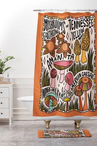 Doodle By Meg Mushrooms of Tennessee Shower Curtain And Mat