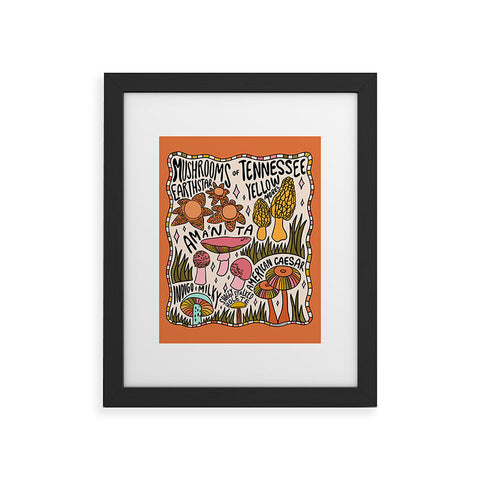 Doodle By Meg Mushrooms of Tennessee Framed Art Print
