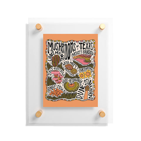 Doodle By Meg Mushrooms of Texas Floating Acrylic Print