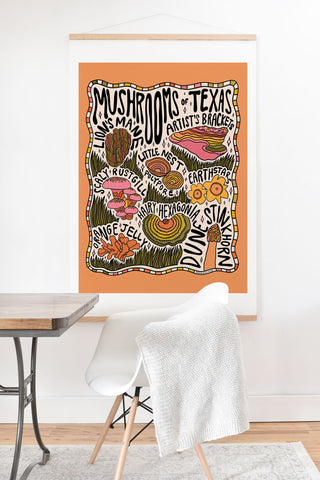 Doodle By Meg Mushrooms of Texas Art Print And Hanger