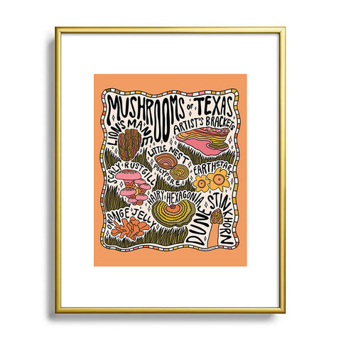 Doodle By Meg Mushrooms of Texas Metal Framed Art Print