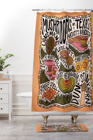 Doodle By Meg Mushrooms of Texas Shower Curtain And Mat