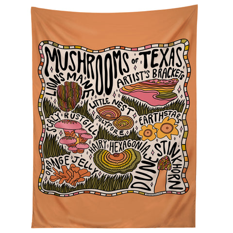 Doodle By Meg Mushrooms of Texas Tapestry