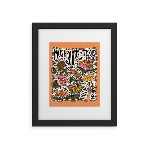 Doodle By Meg Mushrooms of Texas Framed Art Print
