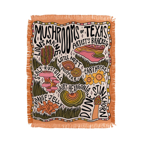 Doodle By Meg Mushrooms of Texas Throw Blanket