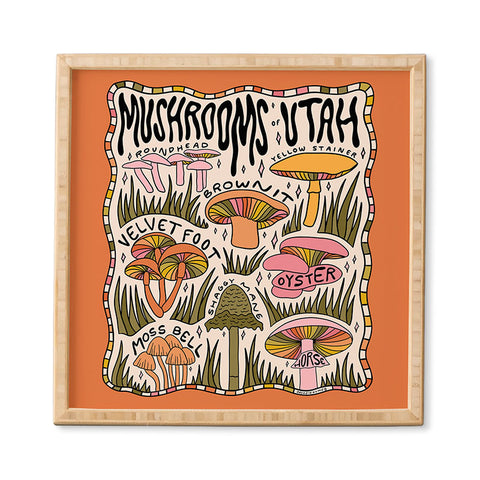 Doodle By Meg Mushrooms of Utah Framed Wall Art